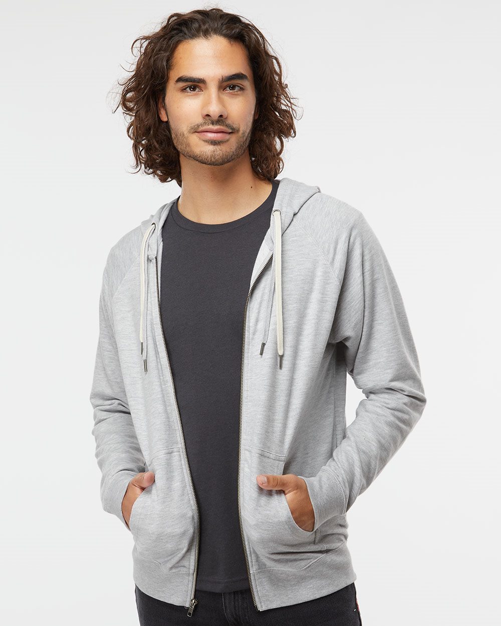 Independent Trading Co. Unisex Icon Lightweight Loopback Terry Full-Zip Hooded Sweatshirt SS1000Z