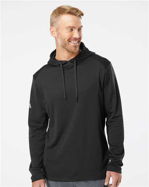 Adidas Men's Textured Mixed Media Midweight Hooded Sweatshirt A530