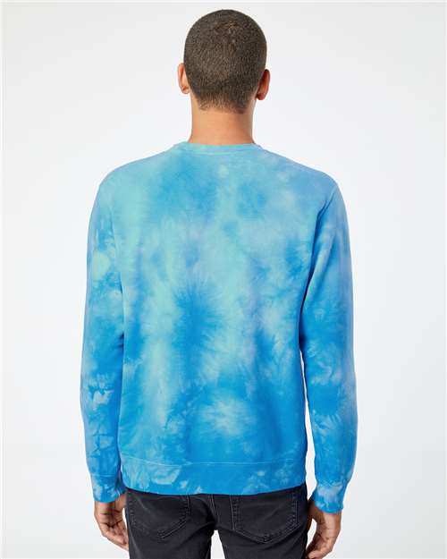Independent Trading Co. Unisex Midweight Tie-Dyed Crewneck Sweatshirt PRM3500TD