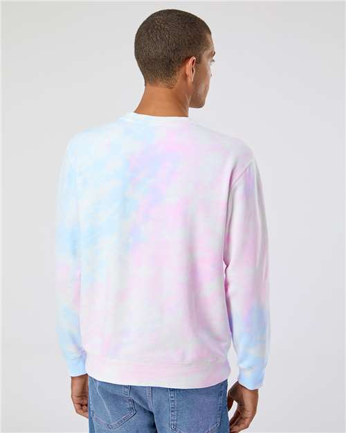 Independent Trading Co. Unisex Midweight Tie-Dyed Crewneck Sweatshirt PRM3500TD