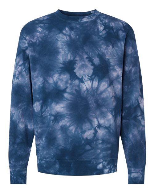 Independent Trading Co. Unisex Midweight Tie-Dyed Crewneck Sweatshirt PRM3500TD