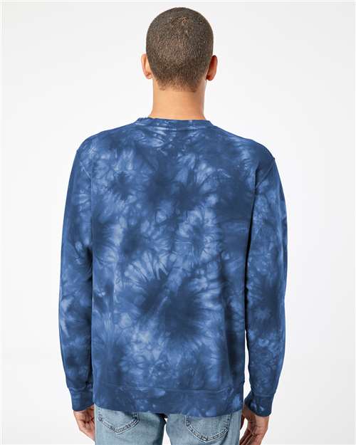Independent Trading Co. Unisex Midweight Tie-Dyed Crewneck Sweatshirt PRM3500TD