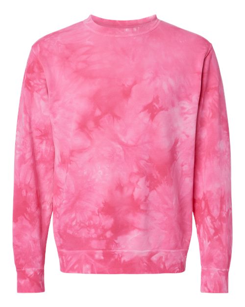 Independent Trading Co. Unisex Midweight Tie-Dyed Crewneck Sweatshirt PRM3500TD