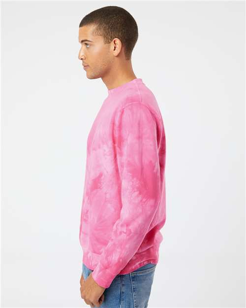 Independent Trading Co. Unisex Midweight Tie-Dyed Crewneck Sweatshirt PRM3500TD