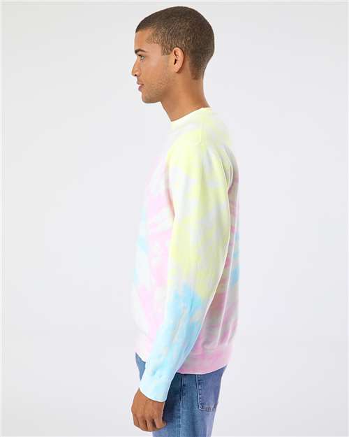 Independent Trading Co. Unisex Midweight Tie-Dyed Crewneck Sweatshirt PRM3500TD
