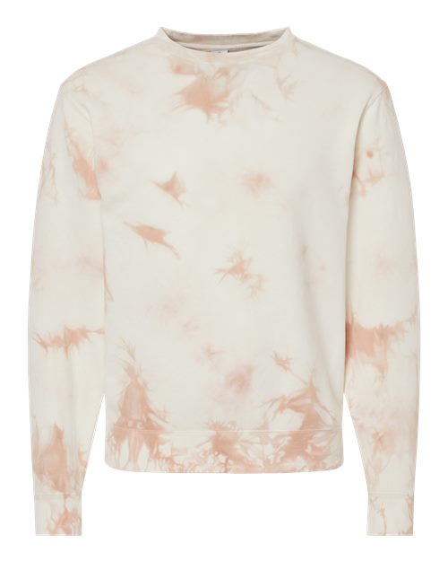 Independent Trading Co. Unisex Midweight Tie-Dyed Crewneck Sweatshirt PRM3500TD