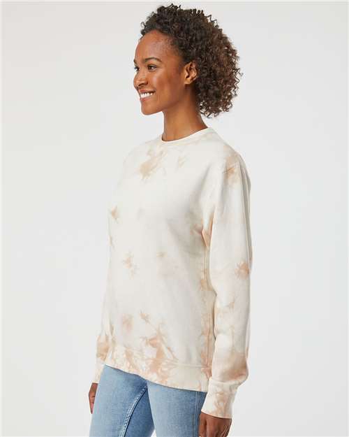 Independent Trading Co. Unisex Midweight Tie-Dyed Crewneck Sweatshirt PRM3500TD